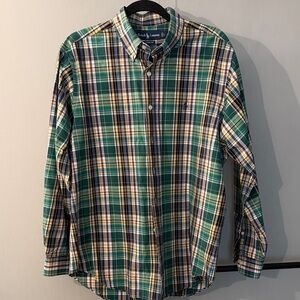Ralph Lauren Green and Yellow Plaid Button-Down Shirt